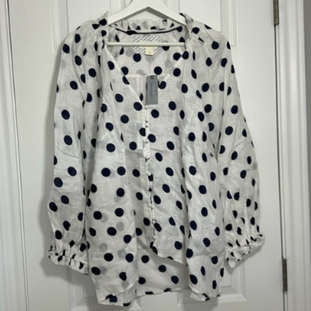 NWT Maeve by Anthropologie 100% Linen Blouse